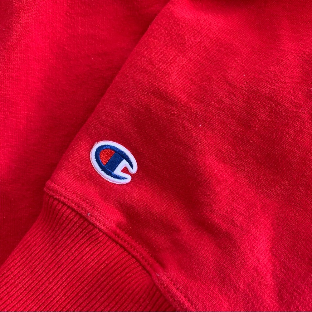 Champion Red Half-Zip Pullover Sweatshirt - Picture 8 of 9